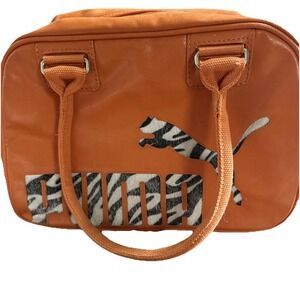 PUMA VINTAGE RETRO BAG Orange Zebra Print Bowling Bag 8.5x12